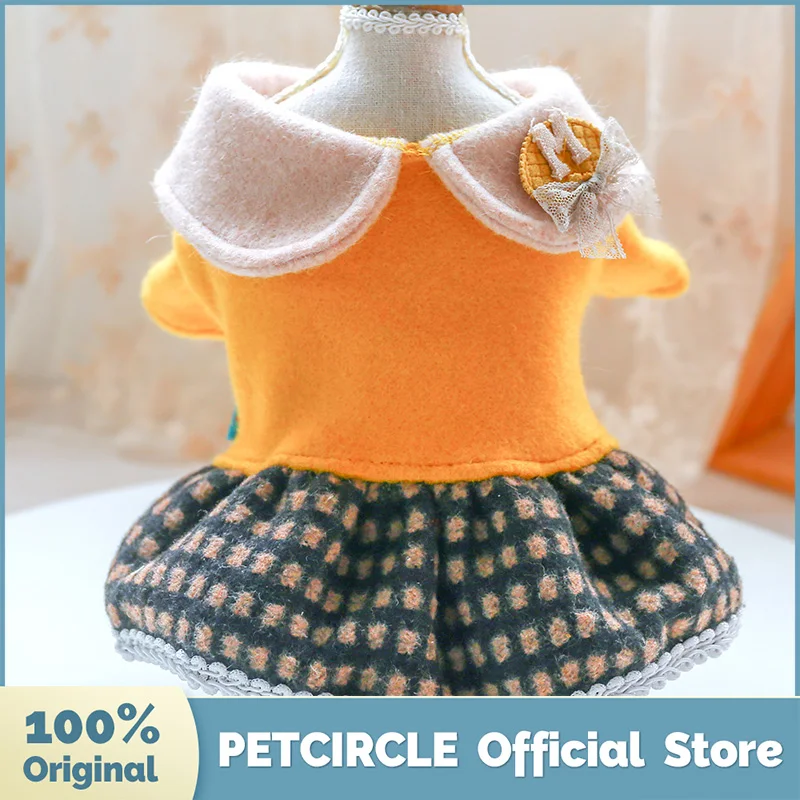 PETCIRCLE Dog Puppy Clothes Turmeric Coffee Gingham Dress Fit Small Dog Pet Cat All season Pet Costume Dog Clothes Dog Skirt