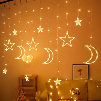 

3.5M LED String Lights Pentagram Star Curtain Light Fairy Wedding Decor Birthday Christmas Lighting Indoor Decoration Light 220V