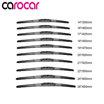 

1Pc Universal Front Hybrid Wiper Blade 14" 16" 17" 18" 19" 20" 21" 22" 24" 26" U / J Type Hook Windscreen Wipers