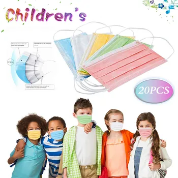 

20pcs child Disposable face mask industria breathable protective face mask girls safe meltblown Elastic Ear Loop mouth Mask