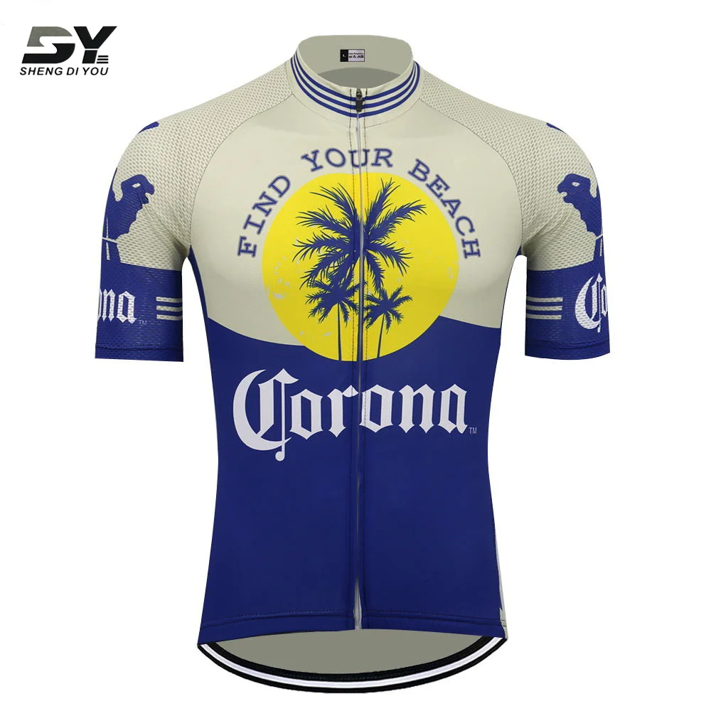 Corona Beer Men Short Sleeve Cycling Jersey Bike Wear Jersey Cycling