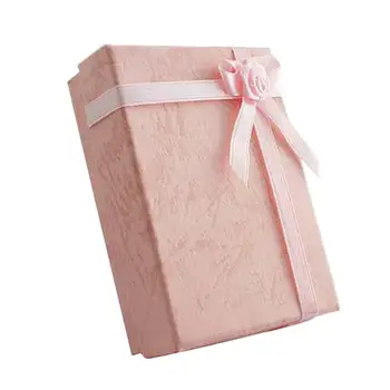 

Cuboid Bowknot Bracelet Necklace Bangle Jewelry Holder Case Gift Packing Box Jewelry Organizer Jewelry Display wedding Gift Box