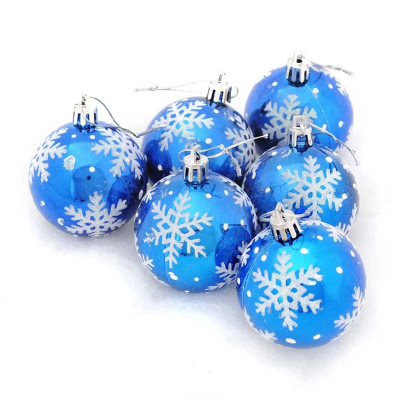 6PCS/Box Xmas Tree Decoration 6CM Christmas Tree Ball Bauble Hanging Home Party Ornaments DIY Decor Decorations