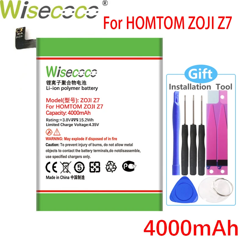 Батарея Wisecoco Z 7 4000 мАч для телефона заменяемая батарея HOMTOM ZOJI Z7 + номер