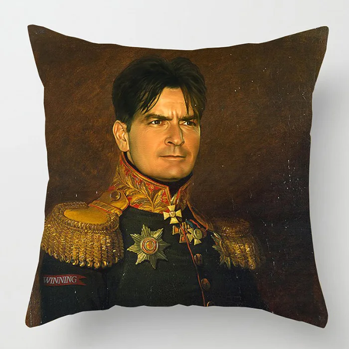 Чехлы для подушек в европейском ретро стиле с изображением портретов Джон сена Ларри Дэвида Робера Паттинсона, льняной чехол для подушек - Цвет: P