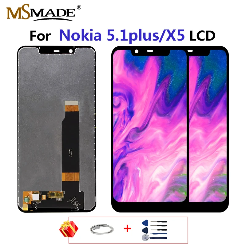 5 шт. ЖК-дисплей для Nokia 3,1 Plus/5,1 Plus/6,1 Plus 7,1/plus ЖК-дисплей с сенсорным экраном дигитайзер Замена