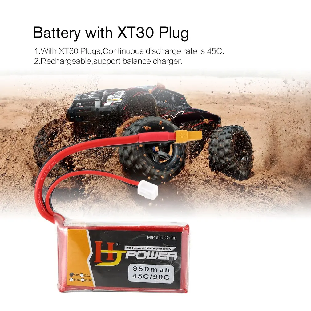 7,4 V/11,1 V 850 MAH/1000 MAH 45C 2S Lipo аккумулятор XT30/JST разъем Перезаряжаемый для RC гоночный Дрон вертолет модель автомобиля лодки