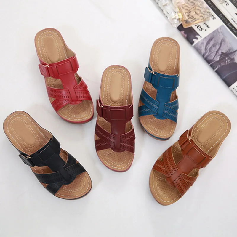 Sandalias de tacón bajo ortopédicas para mujer, Sandalias cómodas con punta abierta, suaves y prémium, Corrector para dedo del pie