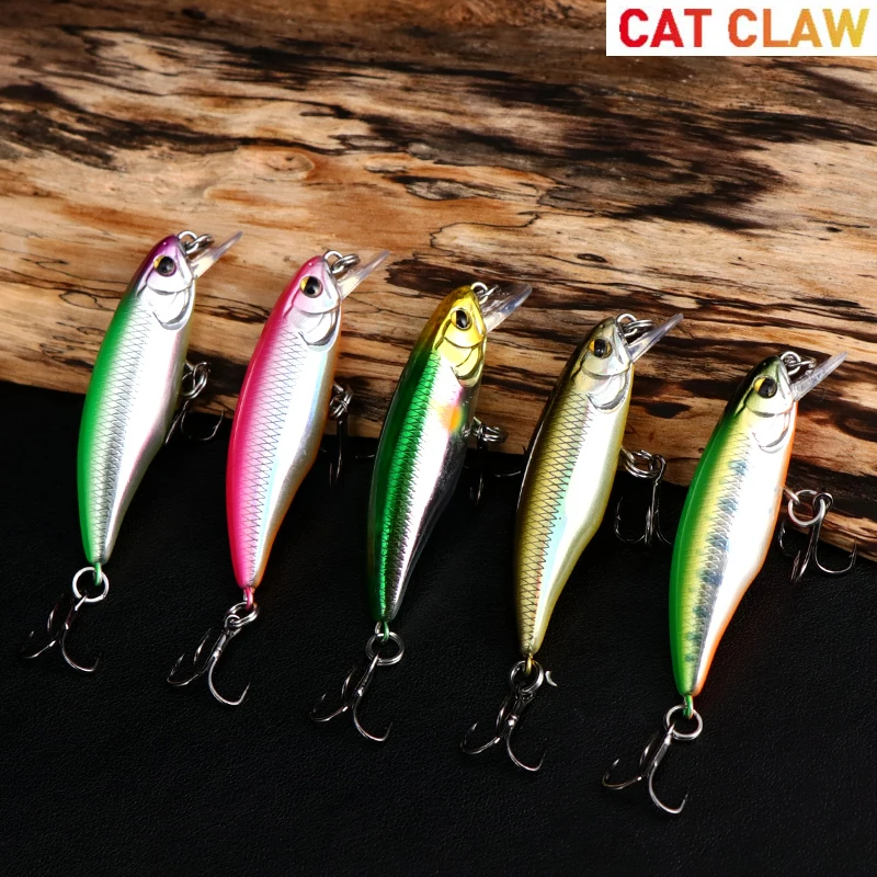 Cat Claw Minnow 60MM/4.8g fishing Lure Treble Hooks Surface upper middle water Floating Sea Fishing Lure Hard Fake bait 505M NEW Cat Claw Minnow 60MM/4.8g fishing Lure Treble Hooks Surface upper middle water Floating Sea Fishing Lure Hard Fake bait 505M NEW