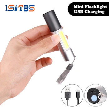 

LED Mini Flashlight Portable Torch Outdoor Waterproof Built-in Battery USB Rechargeable Hiking Fishing Camping Light Flashlights