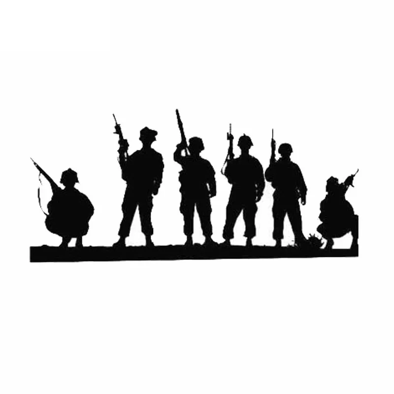 

Creative Car Stickers Vinyl Accessories Motocross Army Shooting Decal Car Window Reflective Car Styling PVC 14cm X 6cm
