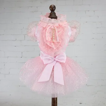 

Fashion Dog Clothes Dress Sweety Princess Dress Small Medium Dogs Teddy Puppy Polyester Party Wedding Dresses Pet Accessories