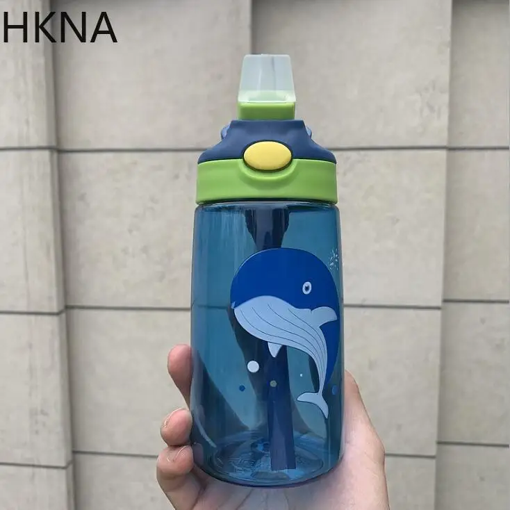 HKNA детские пластиковые чашки милые кружки с соломинкой Портативный Анти-осенний детский сад для начальной школы мультяшный чайник