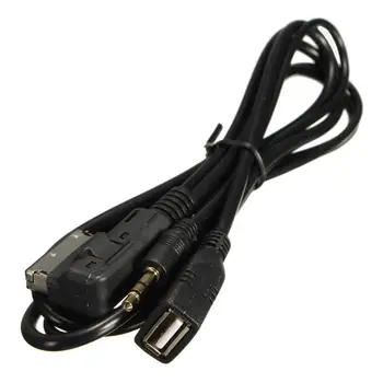 

3.5mm AUX Audio Cable MDI AMI MMI Interface USB Adapter for A6L A8L Q7 A3 A4L A5 E7CA