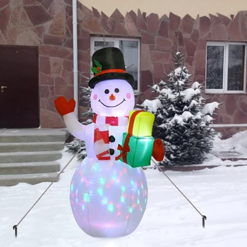 

Christmas Inflatable LED Snowman Model Light Up Christmas Blow Up Yard Decoration Indoor Outdoor Garden Decoration JS22