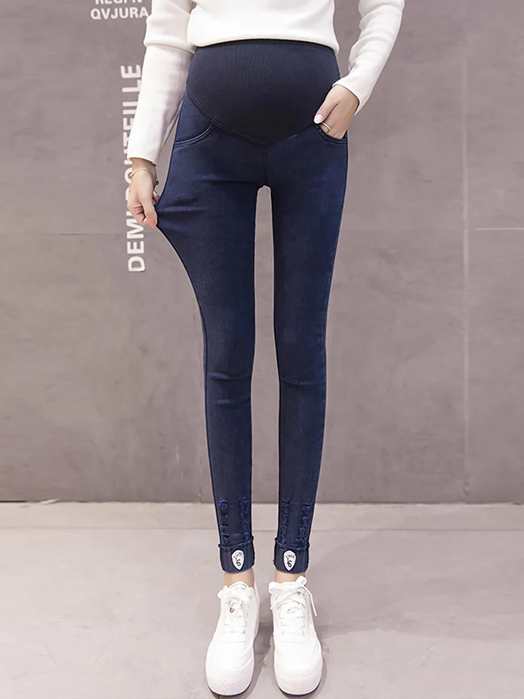 Stretch Denim Jeans For Pregnant Women Trousers Nursing Maternity Clothes Elastic Waist Pregnancy Pants Spring Maternity Clothes