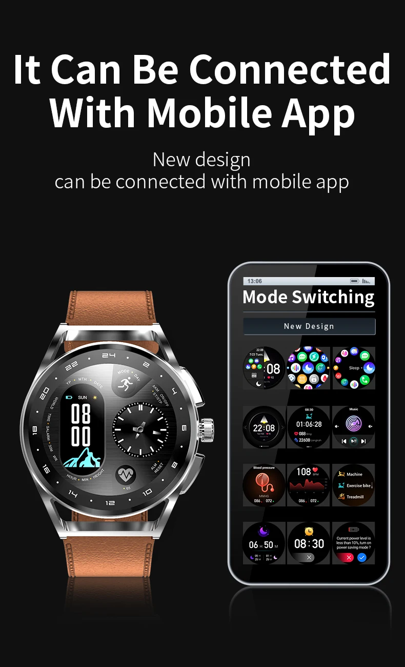 H8S Smart Watch Heart Rate Blood Pressure Health Monitoring Men Bluetooth Call Music Fitness Tracker Sport Smartwatch