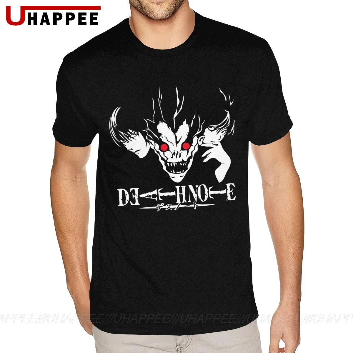 Недорогая белая мужская Футболка Death Note с принтом на заказ Красная футболка