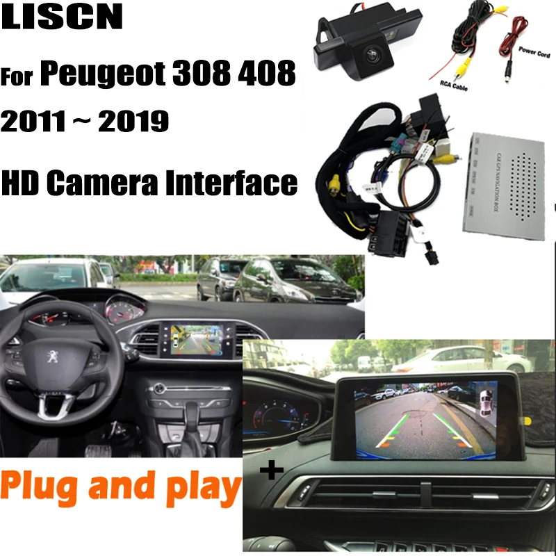 US $127.24 Reversing Rear Front Camera For Peugeot 308 408 2011 2019 Backup camera interface connection Original screen Parking Camera
