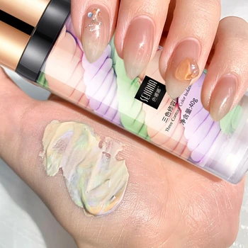 

Three-color Isolation Lotion Correct Rainbow Concealer Makeup Base Pre-milk Cream Matte Cover Pores Brighten Face Liquid