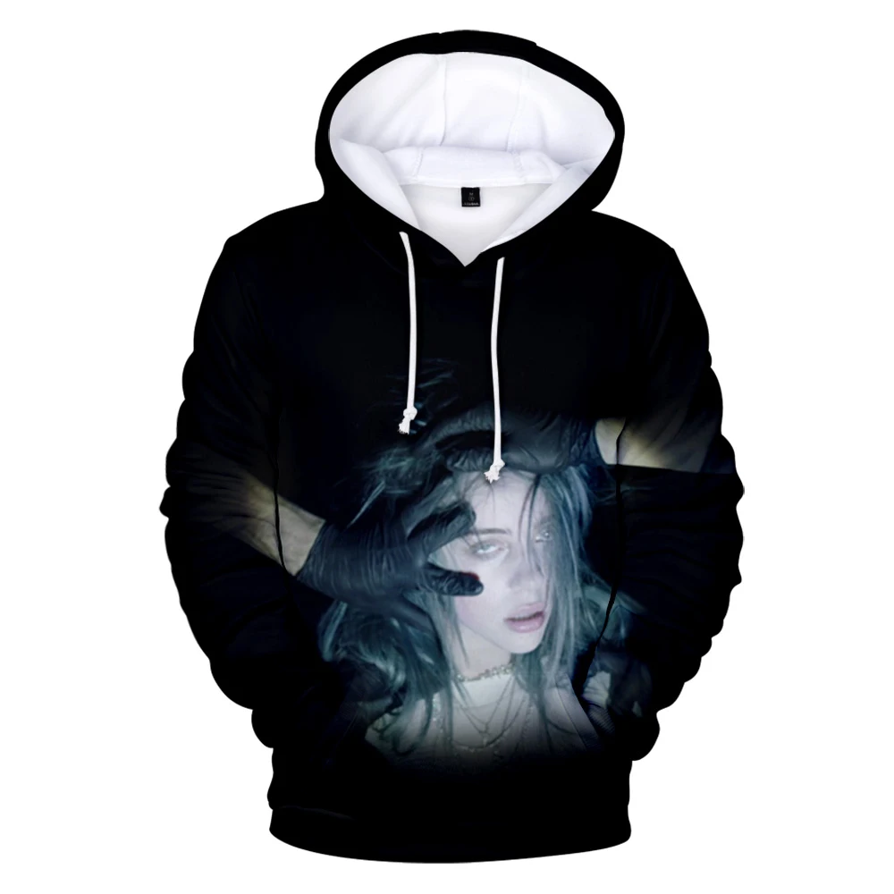 Новинка, Billie Eilish, 3D толстовки, свитшоты для мужчин и женщин, модные толстовки в стиле Харадзюку, уличная Толстовка в стиле хип-хоп, Billie Eilish, Детская толстовка с капюшоном