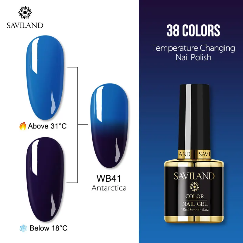 10ml WB41 SAVILAND 7 мл Хамелеон Гель-лак для ногтей изменение температуры Цвет Гель-лак замочить от УФ Полупостоянный термальный Гель-лак - Цвет: 10ml WB41