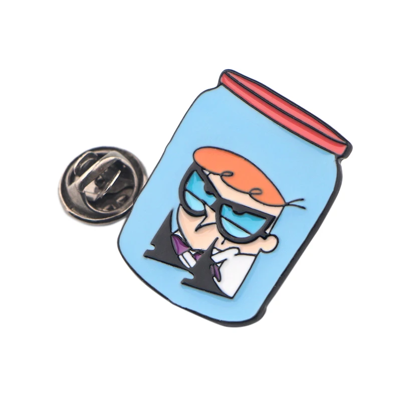 K927 Dexter's Lab мультфильм забавные булавки металлические эмалированные булавки и Броши Модные нагрудные булавки рюкзак сумки значок подарки 1 шт