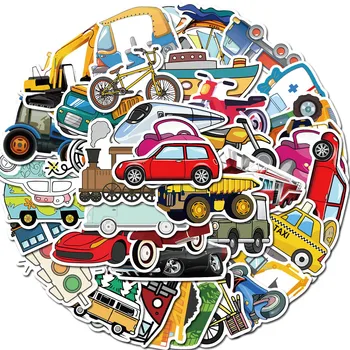 

40Pcs/set Cartoon Vehicle Stickers for Laptop Phone Luggage Scrapbooking Diary Albums Journal Graffiti Stationery Sticker Decals