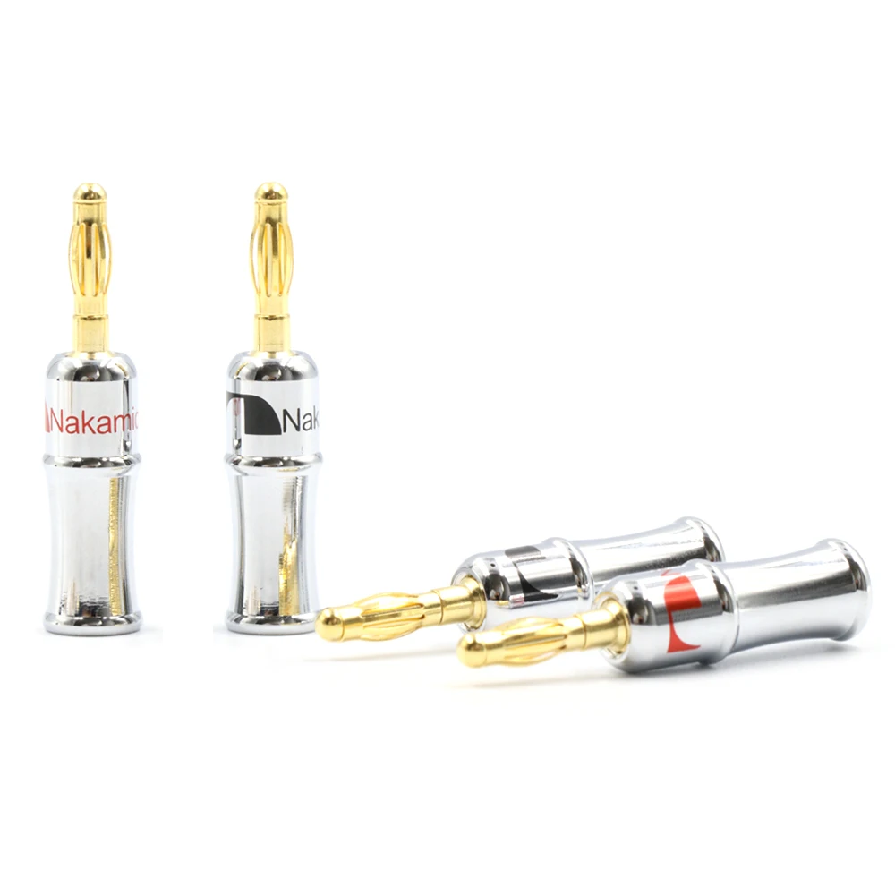 

12Pcs Chrome Plated Cover banana 24K Gold Plated Nakamichi Banana Plug Connector