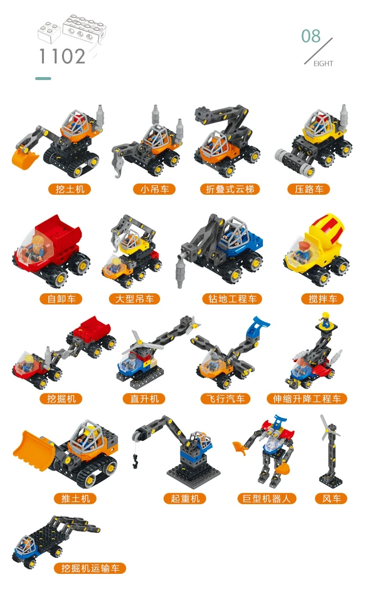 110 шт., большие DIY блоки, совместимые с Duplo, механическая техника, инженерное строительство, детские развивающие игрушки, наборы, подарки на год