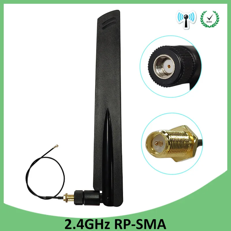 

2pcs 2.4GHz WiFi Antenna 8dBi Aerial RP-SMA Male 2.4 ghz antena wi-fi Router +21cm PCI U.FL IPX to SMA Male Pigtail Cable