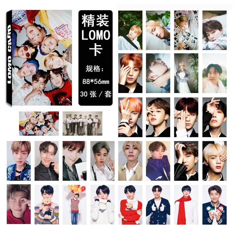 30 шт./компл. KPOP Bangtan мальчики любят себя ответ альбом ПВХ карты самодельный плакат ломо карты фотокарты украшения спальни - Цвет: 7