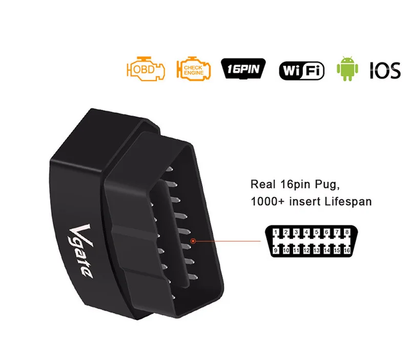 Vgate ICar3 wifi ELM327 OBD2 автоматический сканер для Android IOS ICar 3 OBD считыватель кодов автоматический диагностический сканер лучше, чем ELM327 V1.5