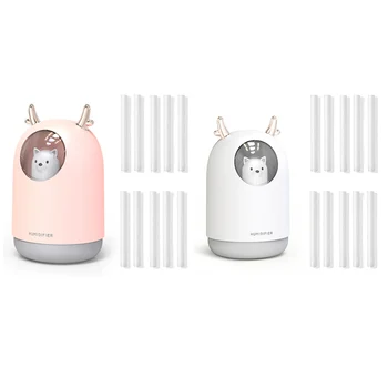 

USB Humidifier 300Ml Cute Pet Ultrasonic Cool Mist Aroma Air Oil Diffuser Romantic Color LED Lamp Humidificador