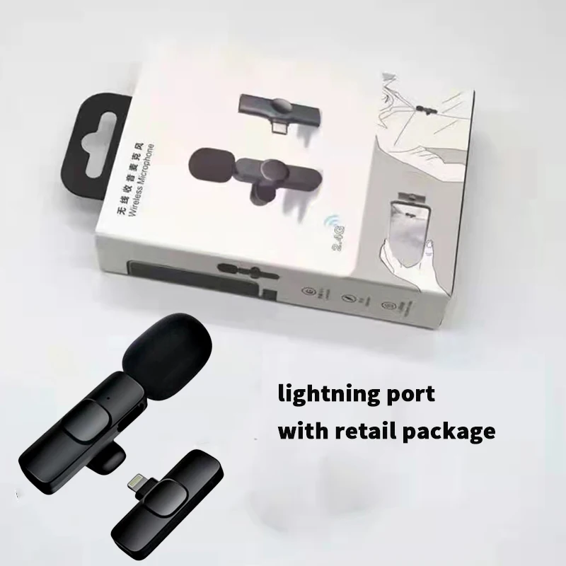 Wireless Lavalier Microphone Portable Audio Video Recording Mic For IPhone Android Live Game Mobile Phone