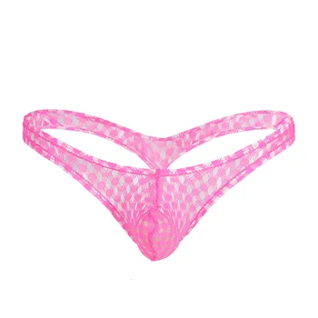 

Transparent Mesh Men Thong Sexy Jockstrap Gay Underwear Mens Thongs And G Strings See Through Bulge Pouch Male Jock Strap Panty