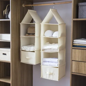 

3/4 Layer Hanging Organizers Interlayer Drawer Storage Bag High Capacity Door Sundry Pocket Hanger Closet Wardrobe Organization