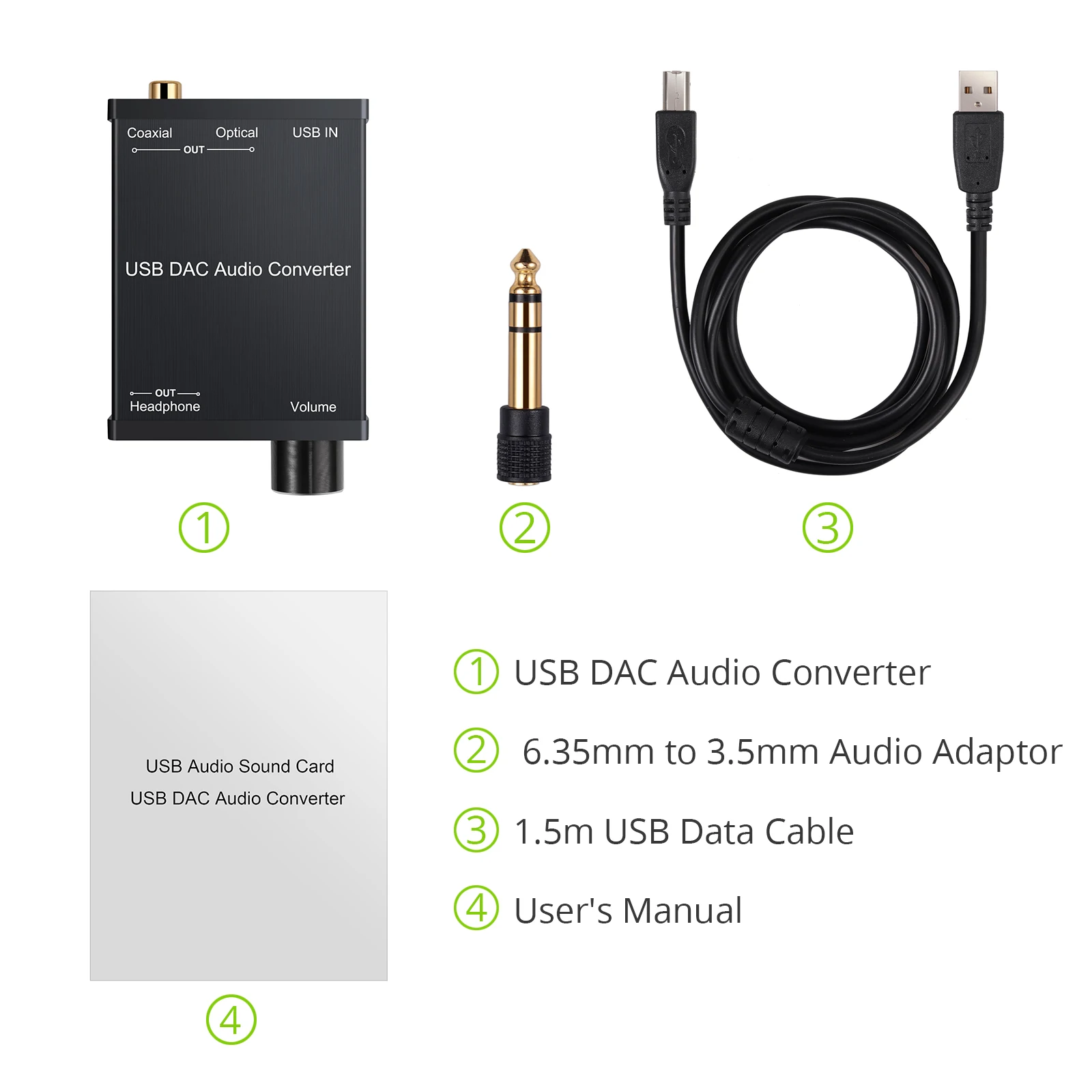 eSYNiC USB DAC Audio Converter with Headphone Amplifier 6 35mm to 3 5mm Audio USB to Coaxial S PDIF Converter Digital to Analog