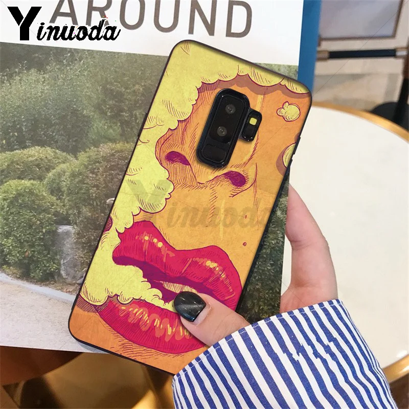 A2 Yinuoda сексуальная девушка красный Стикеры-губы, корпус под плетенную сумку чехол для телефона для samsung S9 S9 плюс S5 S6 S6edge S6plus S7 S7edge S8 S8plus - Цвет: A2