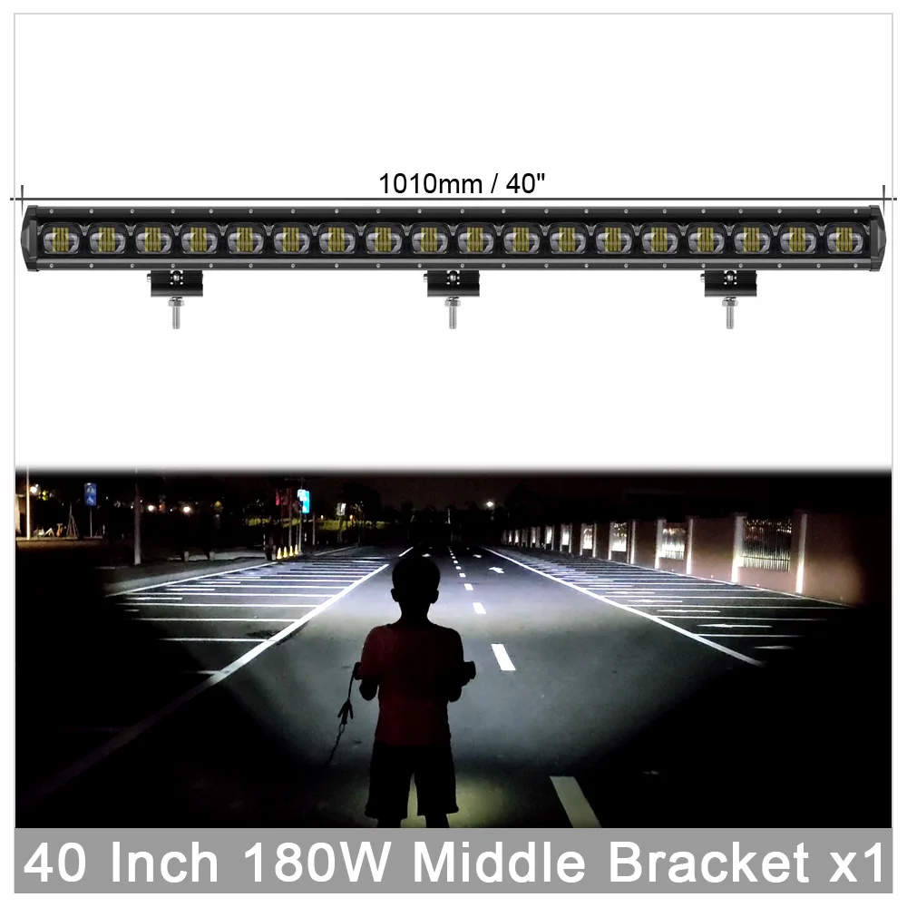 40 Inch 180W x1 6D объектив СВЕТОДИОДНЫЙ светильник полосные лампы для 4x4 внедорожных 4WD ATV УАЗ тягачи трейлер мотоцикл 12 В 24 В Led дальнего света Подсветка Barra Offroad - Цвет: 40 Inch 180W x1