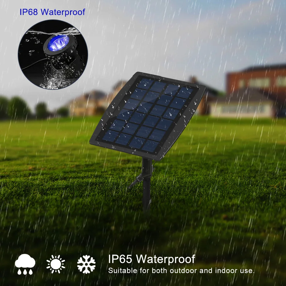 

IP68 Led Waterproof Swiming Pool Underwater Light Solar Garden Lamp 3pcs Lamp Head Solar Spotlight RGB Submersible Led Lights