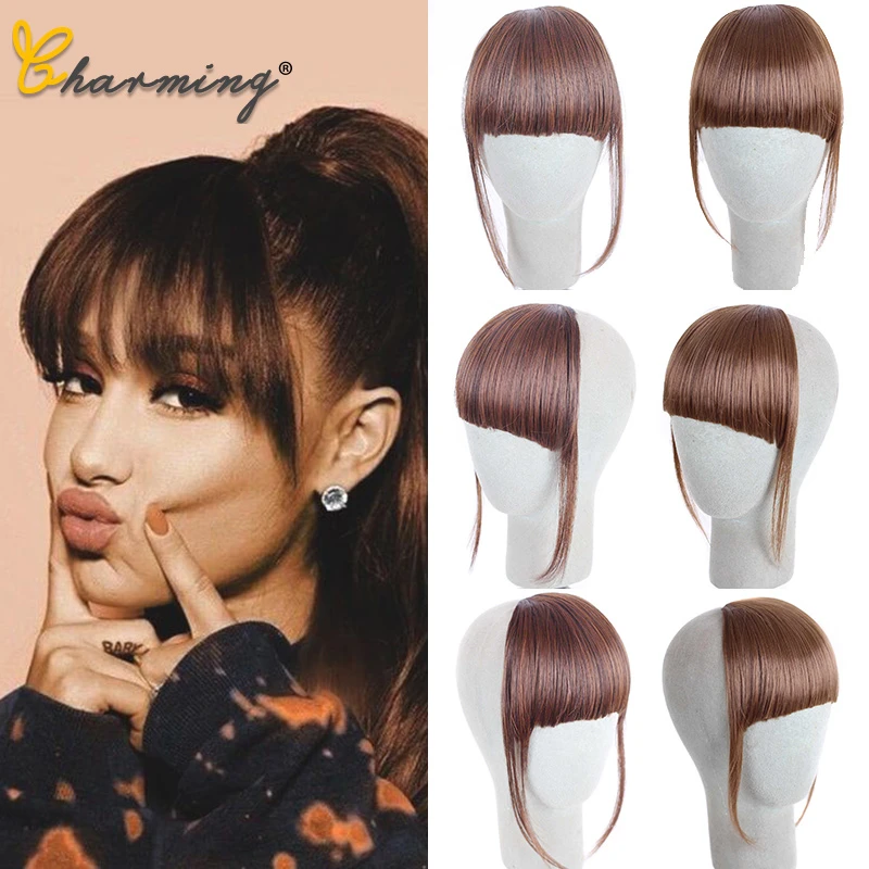 魅力的な髪 11 色ヘア前髪かつら合成偽前髪毛ピースクリップで毛延長 Synthetic Bangs Aliexpress