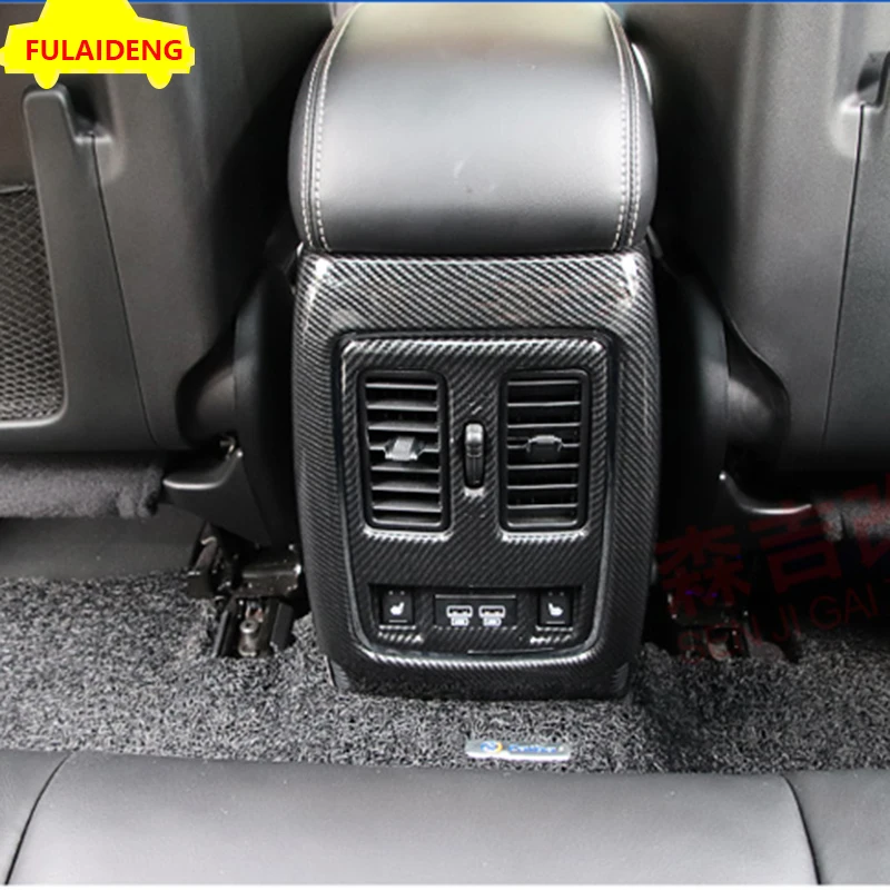 2 шт. для Jeep Grand Cherokee 2011- ABS углеродного волокна Подлокотник для заднего сиденья воздуха на выходе Vent Крышка отделка автомобиля Средства для укладки волос