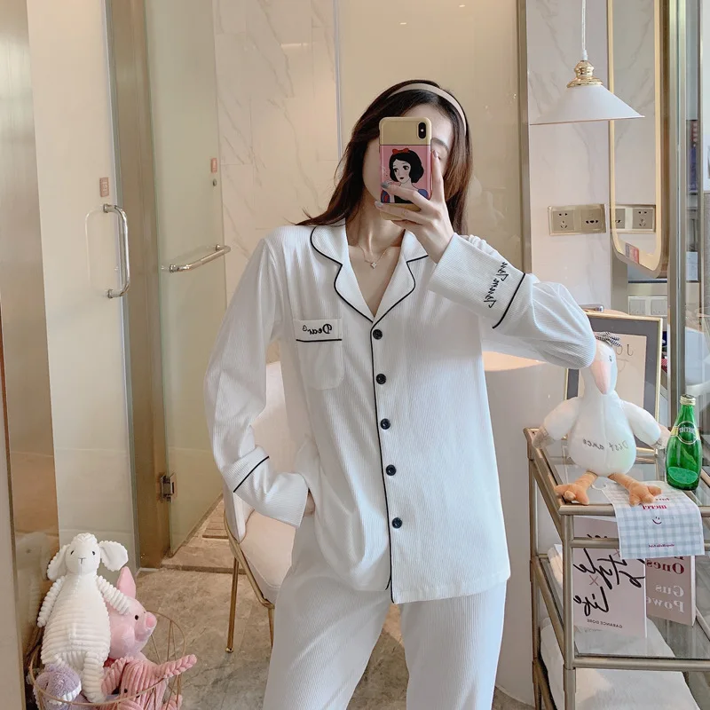 

Cosplay Autumn and Winter Long-Sleeved Thin Korean-Style Cartoon Simple Fashion Small Lapel Two-Piece Set
