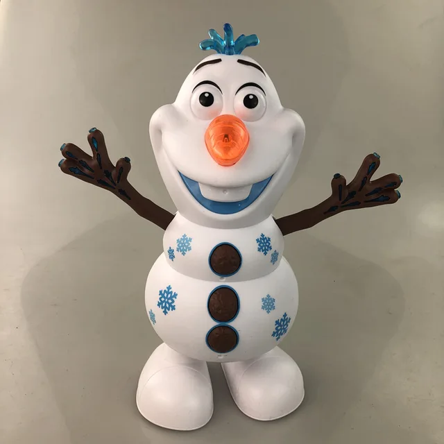 Dancing Snowman Olaf Robot With Led Music Flashlight Electric Action Figure Model Kids Toy Animatronics Figurine 4