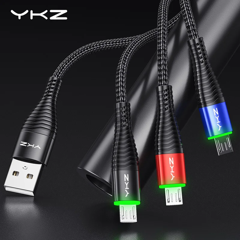  YKZ светодиодный Micro USB кабель для быстрой зарядки 1метр.
