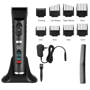 

Rechargeable Hair Trimmer for Men Cordless Electric Clippers Hair Cutting Kit with 8 Guide Combs Including Charging Dock