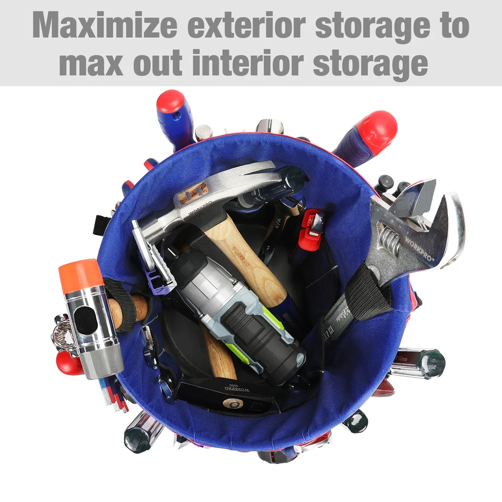 Organizer Per Secchio Da 5 Galloni HODRANT - Con Tasche, Ganci E Fibbie | Per Autolavaggio, Pulizie E Giardinaggio - Foto 3