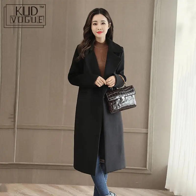 Goedkoop Lente Herfst Wollen Jas Voor Vrouwen Lange Wollen Jas Een Knop Slanke Type Vrouwelijke Herfst Dunne Wollen Jassen Jas Parka