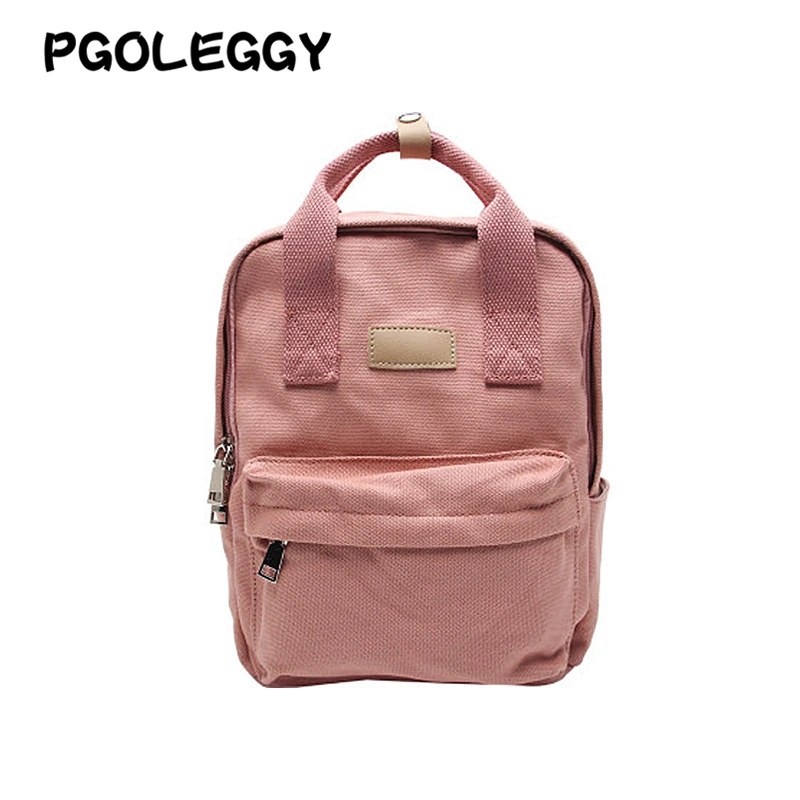 

PGOLEGGY women backpack Canvas school bags teenager girls Fashion bagpack for women 2019 New back travel backpack female
